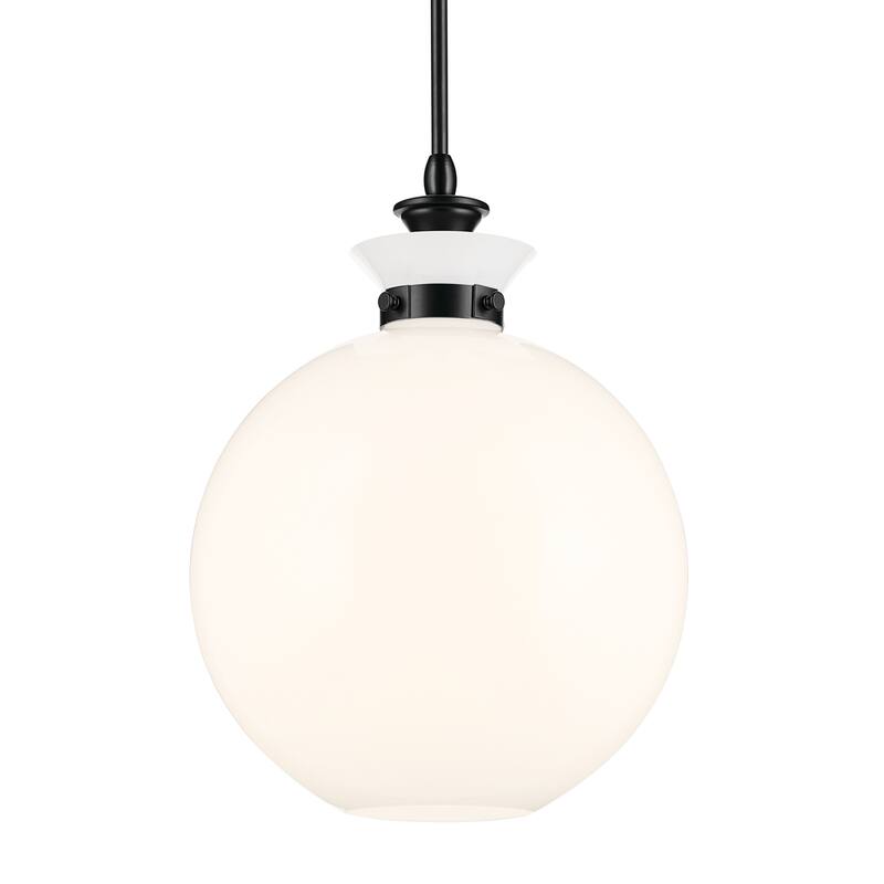 Kichler Lighting Laria 15 Inch 1 Light Pendant with Opal Glass in Black