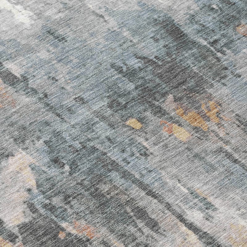Machine Washable Indoor/ Outdoor Abstract Modern Chantille Rug