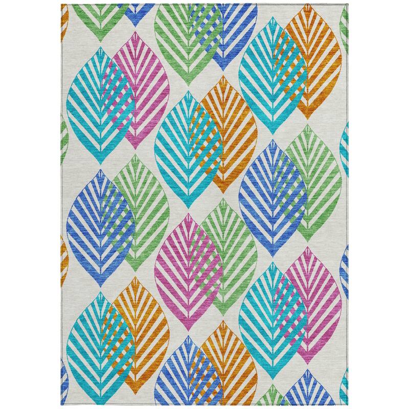 HomeRoots Floral Transitional Rectangle Outdoor Rug