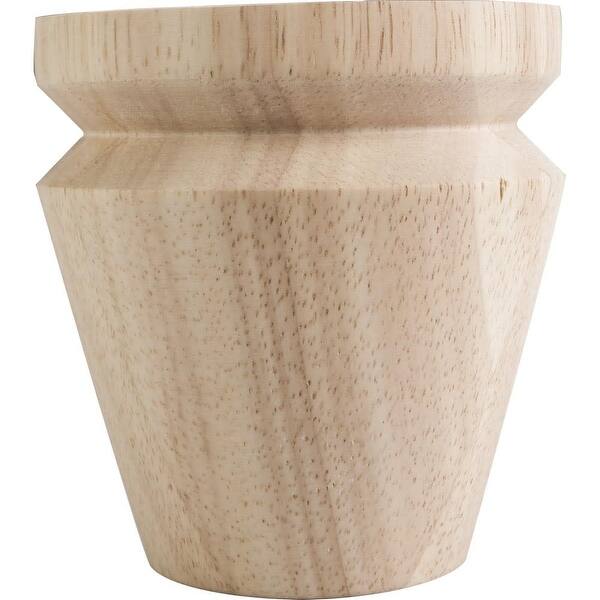 slide 1 of 1, Hardware Resources Bun Foot with Tapered "V" Groove Styling, 4"H x 4"D Natural Hard Maple