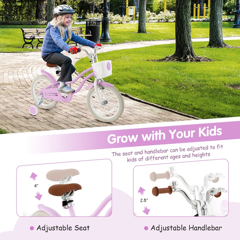 Gymax 16'' Kids Bicycle Children's Training Bicycle w/ Removable