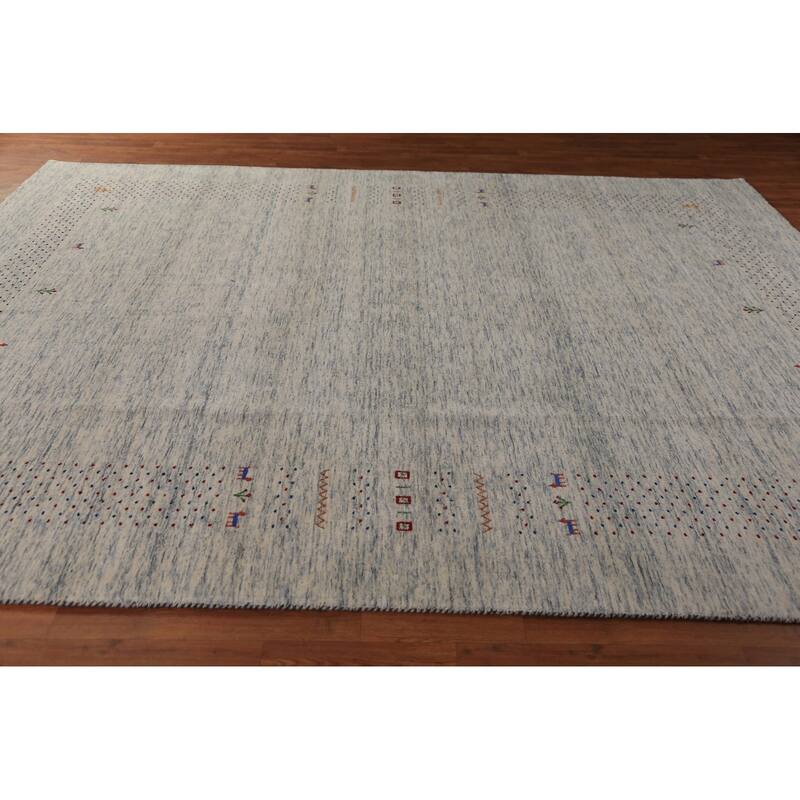 Tribal Gabbeh Oriental Rug Hand-Knotted Living Room Wool Carpet - 9'0" x 11'7"