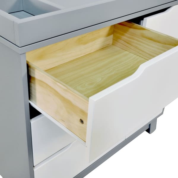 babyletto hudson dresser Hudson 3-Drawer Changer Dresser with Removable Changing Tray Black/Natural Walnut