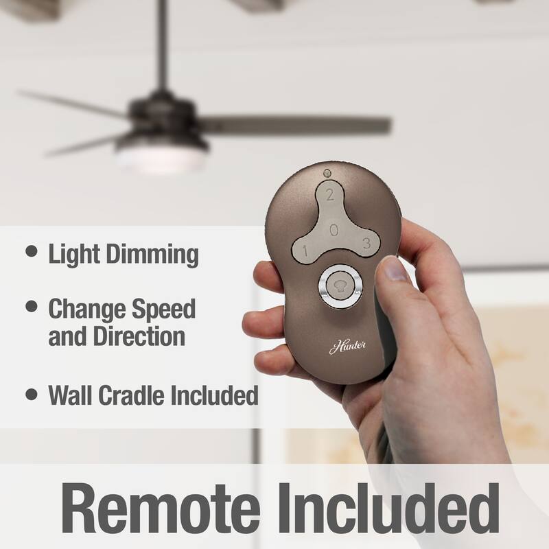Hunter Fan Sentinel Brushed Nickel 52-inch Ceiling Fan with 3 Reversible Blades - Silver