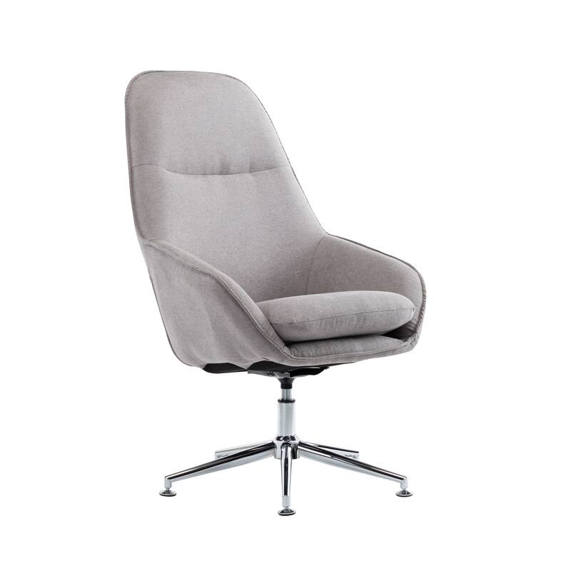 Porthos Home Josie Office Chair, Polyester, Wheels And Floor Footers - Grey