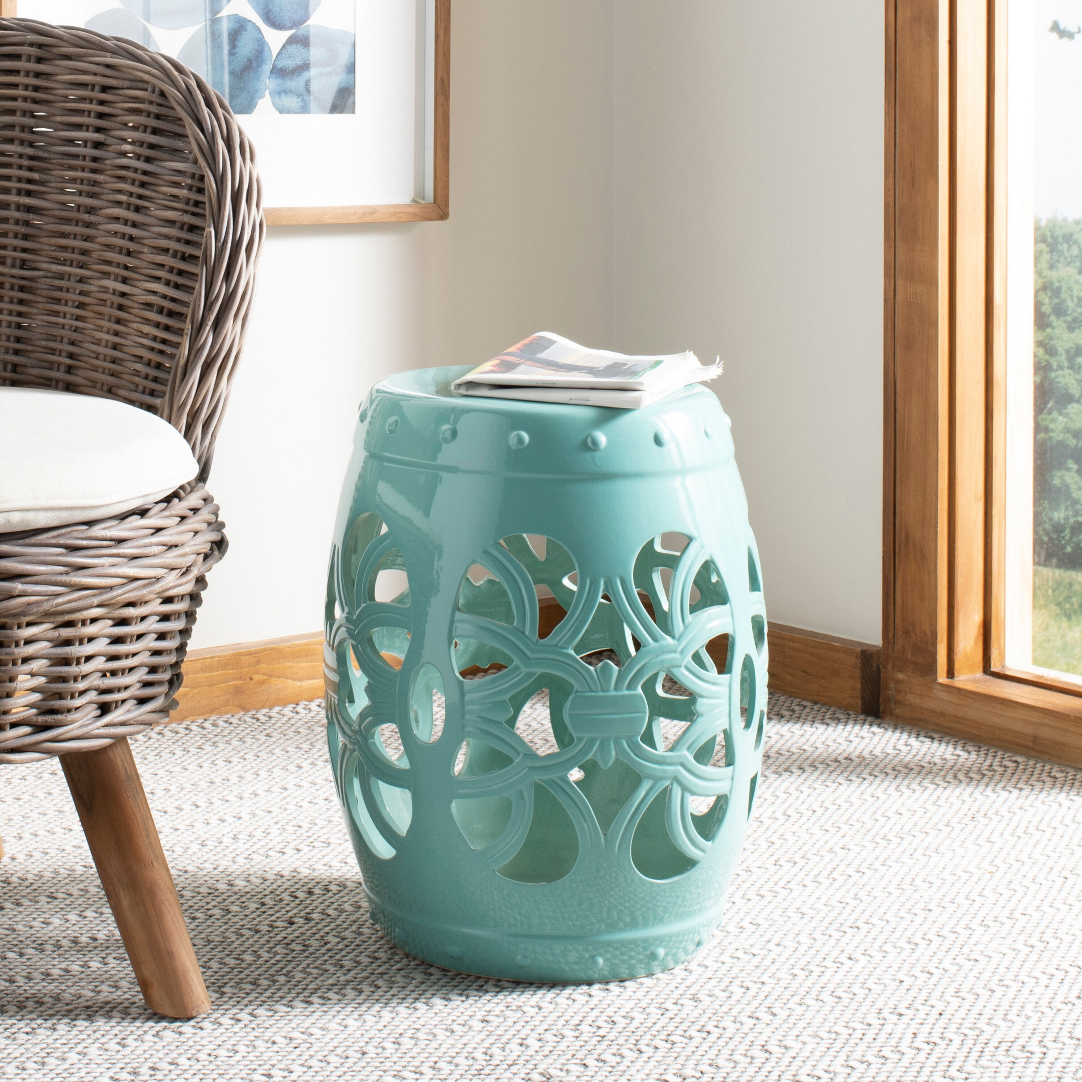 Shop Safavieh Imperial Vine Light Blue Ceramic Decorative Garden