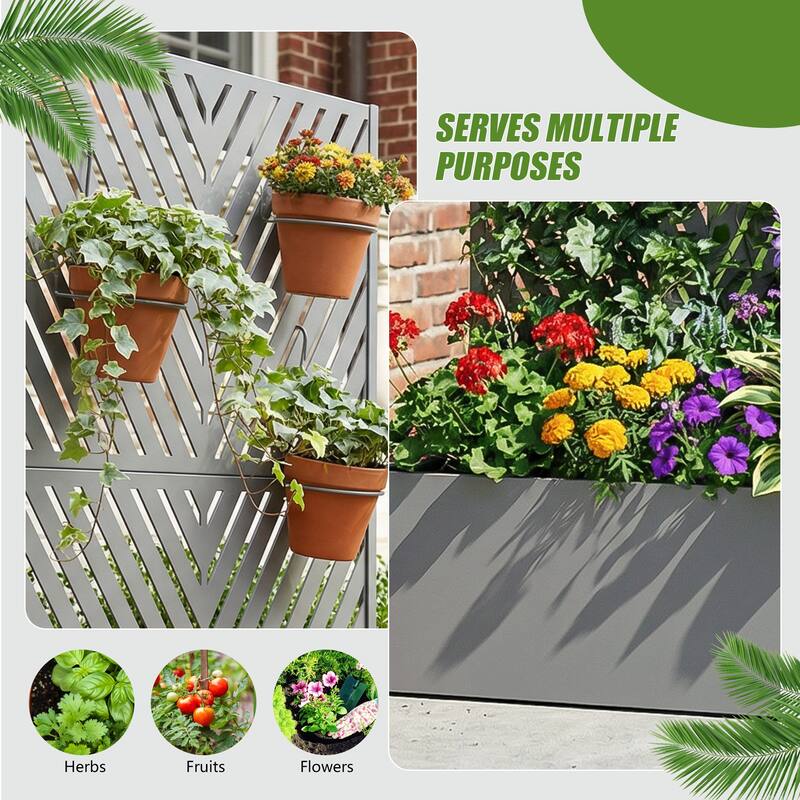 Raised Garden Bed Planter with Trellis Movable Planter Box with Lockable Wheels