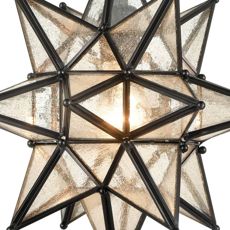 Ibiza Moravian Star Pendant Light Chandelier Seeded Glass 13-Inches