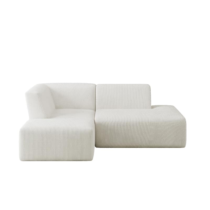 Corduroy Fully Sponge Molded Modular Sectional Sofa with Ottoman