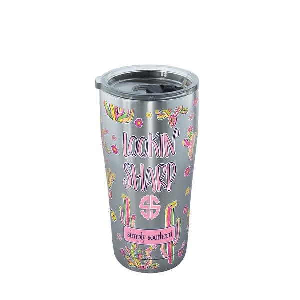 Simply Southern Lookin Sharp Cactus 20 oz Stainless Steel Tumbler with lid
