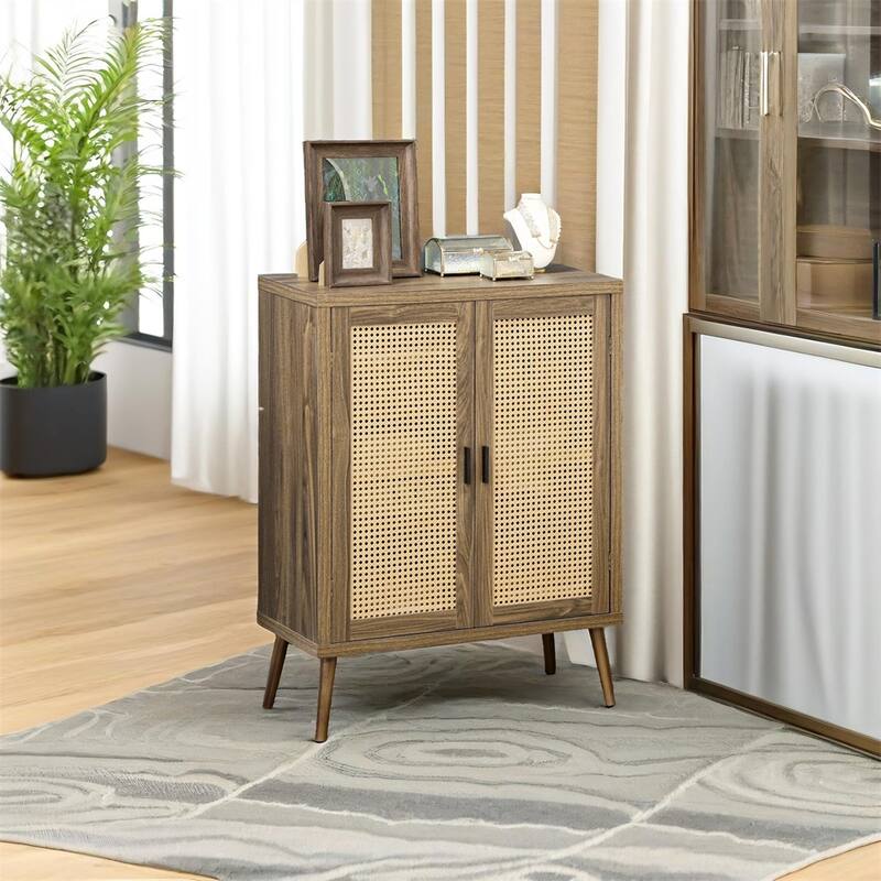 Sideboard Buffet Cabinet with Rattan Doors