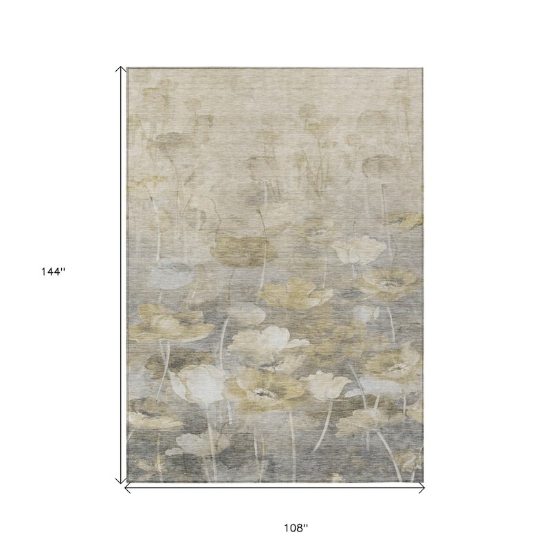 HomeRoots Floral Transitional Rectangle Outdoor Rug