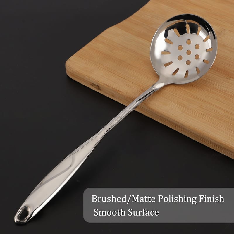 10.6" Stainless Steel Slotted Spoon Heat Resistant Non-stick Skimmer - 10.6" x 3"(L*W)