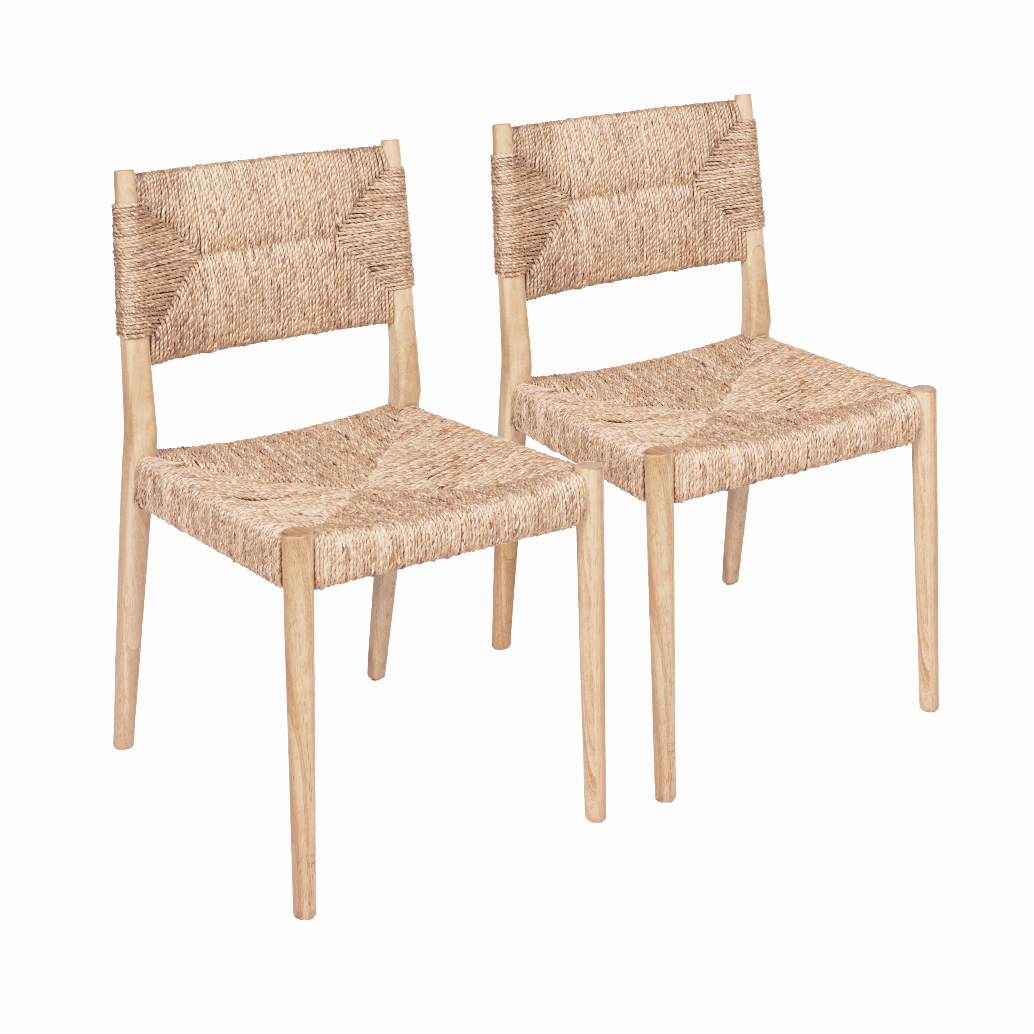 Woven Water Hyacinth Chair (Set of 2) - 20.5