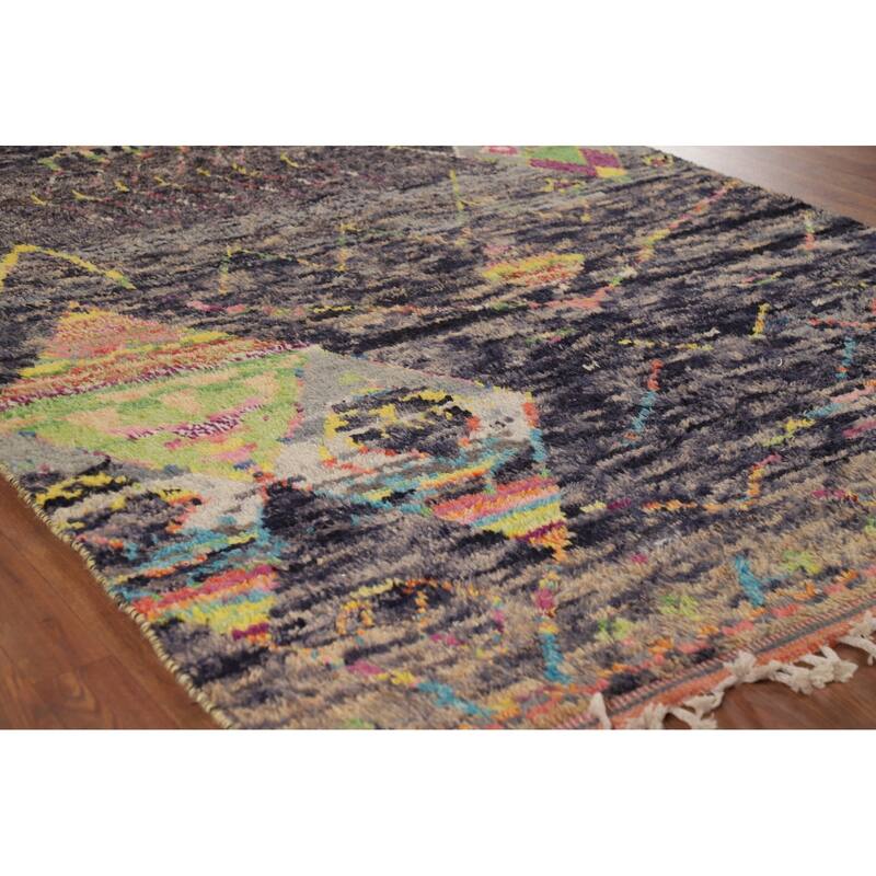 Moroccan Oriental Area Rug Handmade Wool Carpet - 5'7" x 9'4"