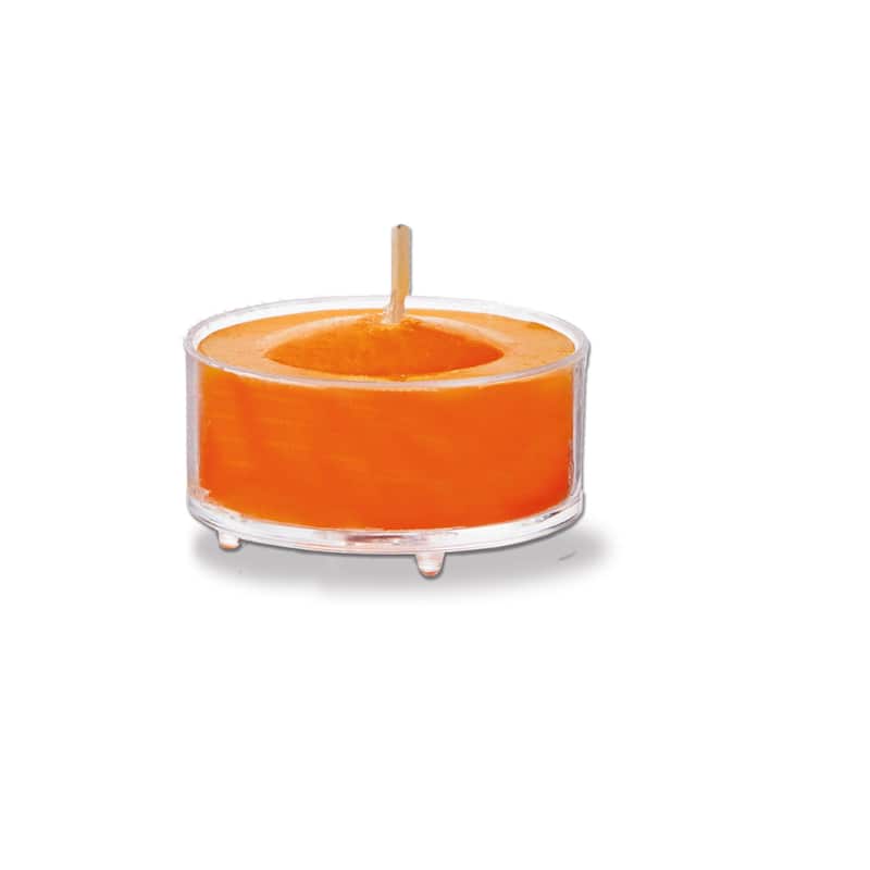 Color Studio Tealight Candles Set of 8 - Orange Paraffin Wax Tea Lights with 3 Hour Burn Time - Perfect for Everyday Use