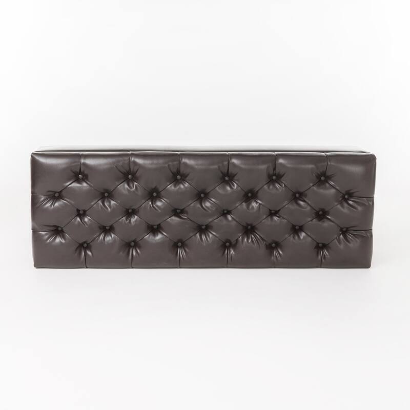 51.00" Faux Leather Storage Bench with Wood Legs