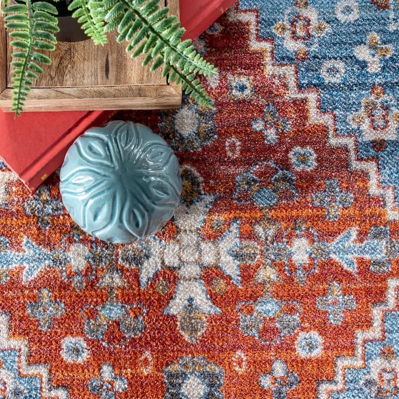 Nuloom Farley Medallion Fringe Area Rug