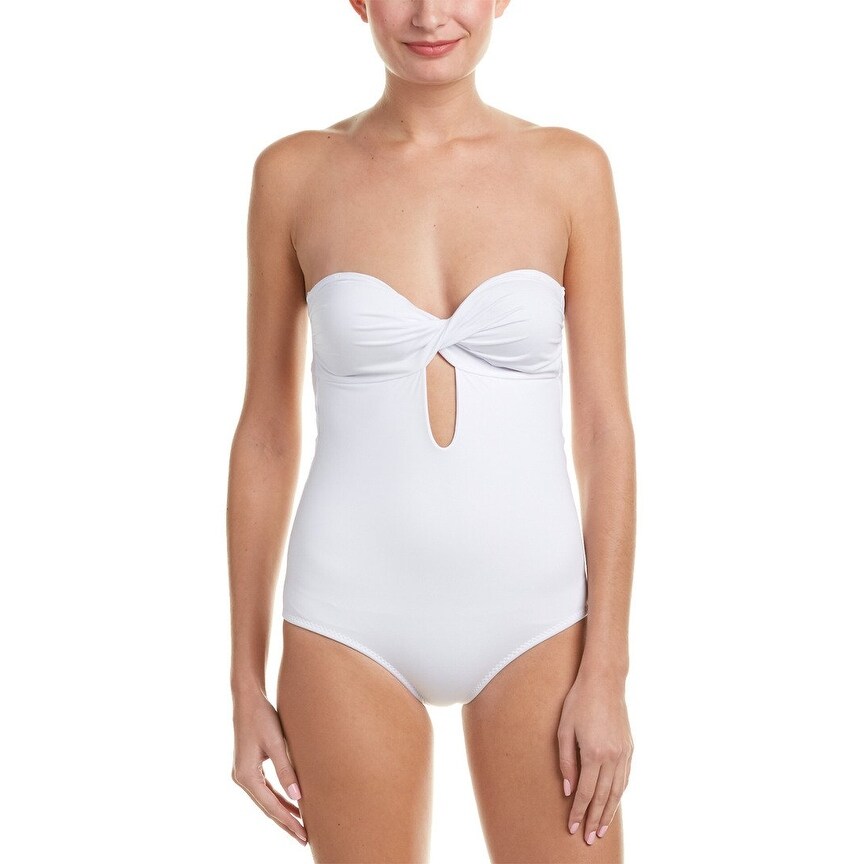 Shop Saha White Womens Size Xs Keyhole Strapless One Piece
