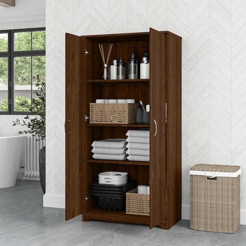 Cabot Tall Bathroom Storage Cabinet with Doors by Bush Furniture