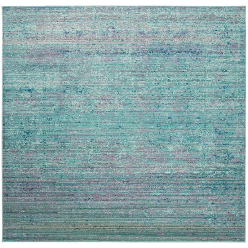 SAFAVIEH Valencia Maudy Boho Distressed Rug - 6'7" Square - Turquoise/Multi