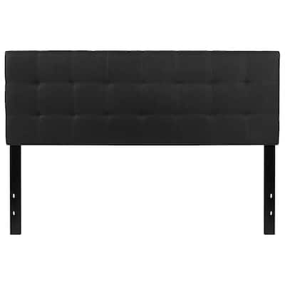 Queen size Modern Black Fabric Upholstered Panel Headboard