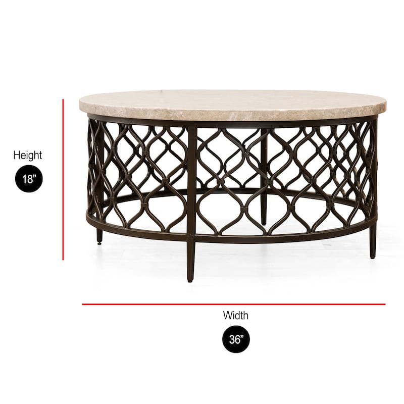 Steve Silver Rockvale Stone Top Round 2-Piece Occasional Set