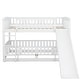 preview thumbnail 22 of 30, Bunk Bed with Slide,Full Over Full Low Bunk Bed with Fence and Ladder for Toddler Kids Teens Espresso