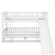 preview thumbnail 3 of 8, Twin Over Twin Bunk Bed with Slide, Convertible Ladder, Fence, and Play Space for Kids and Teens, Sturdy Pine Wood Frame