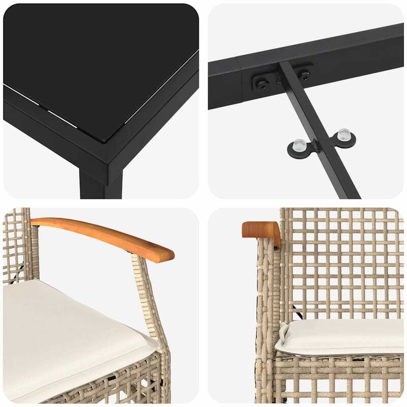 vidaXL Garden Dining Set poly rattan