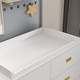 preview thumbnail 13 of 13, Dresser 6 Drawers With Baby Changing Table In White/Grey Golden Handle - 45.1"W