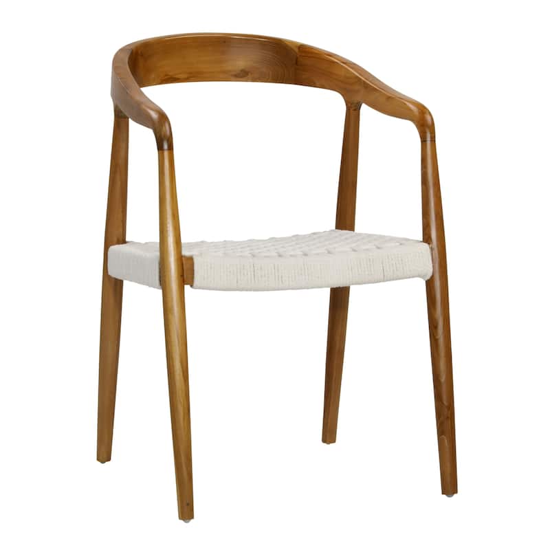 Elkhorn Teak Dining Chair, Natural Cream