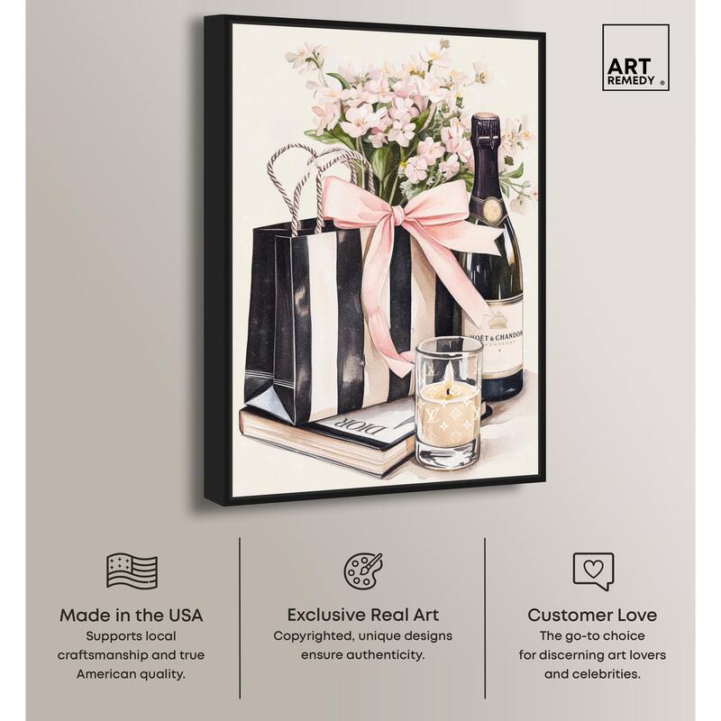 Shopping Bag and Some Drinks Canvas by Art Remedy