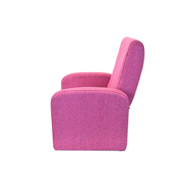 Kids Black Comfy Upholstered Recliner Chair with Storage - 20x16x25 in. - Pink