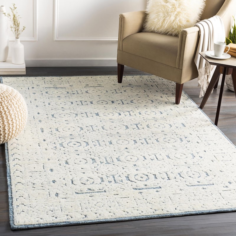 Smials Arts & Crafts Medallion Area Rug - 5' x 7' 6" - Ice Blue