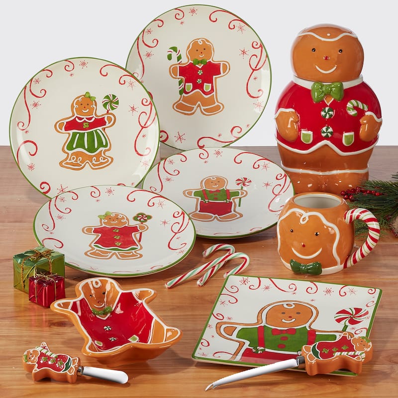 Certified International Holiday Magic Gingerbread 14" x 10" Rectangular Serving Platter
