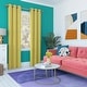 preview thumbnail 55 of 62, Sun Zero Harper Bright Vibes Total Blackout Grommet Curtain Panel, Single Panel