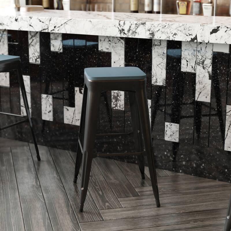 All-Weather Polyresin Seat for Colorful Metal Stools and Chairs-4 Pack