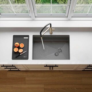 STYLISH 27 inch Stainless Steel 16G Workstation Sink Dura-Tek Finish