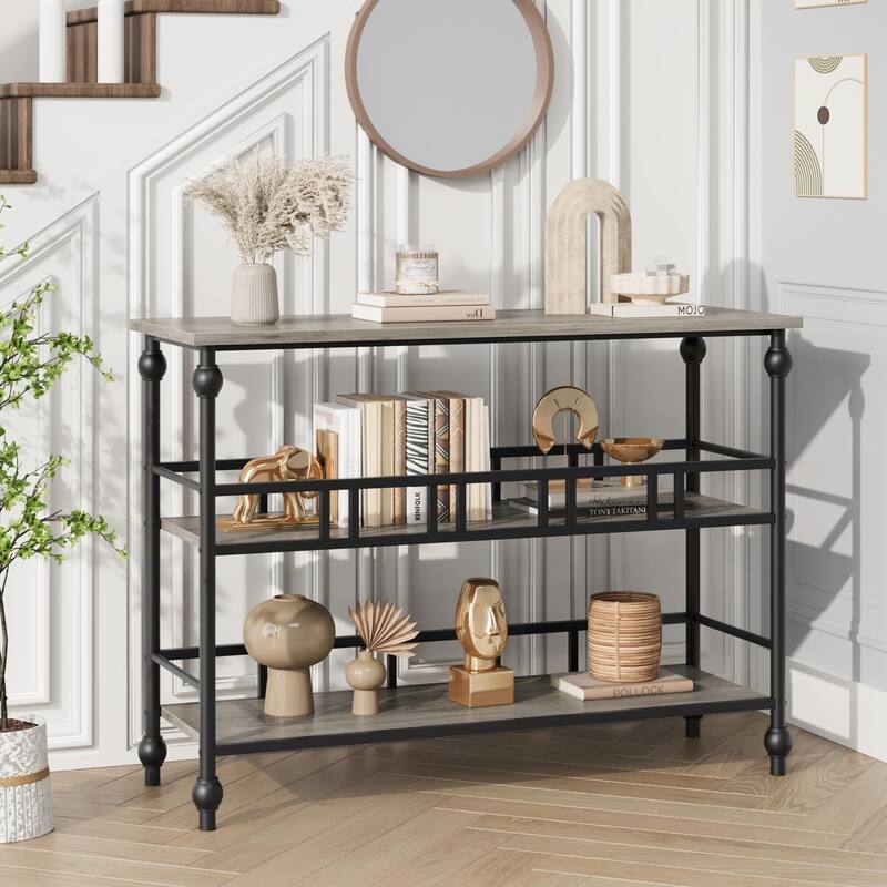 3-Tier Sofa Tables Narrow Entryway Table with Storage