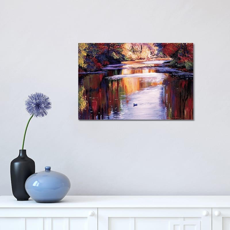 iCanvas "Gentle River In Autumn" by David Lloyd Glover Canvas Print - 12x18x1.5