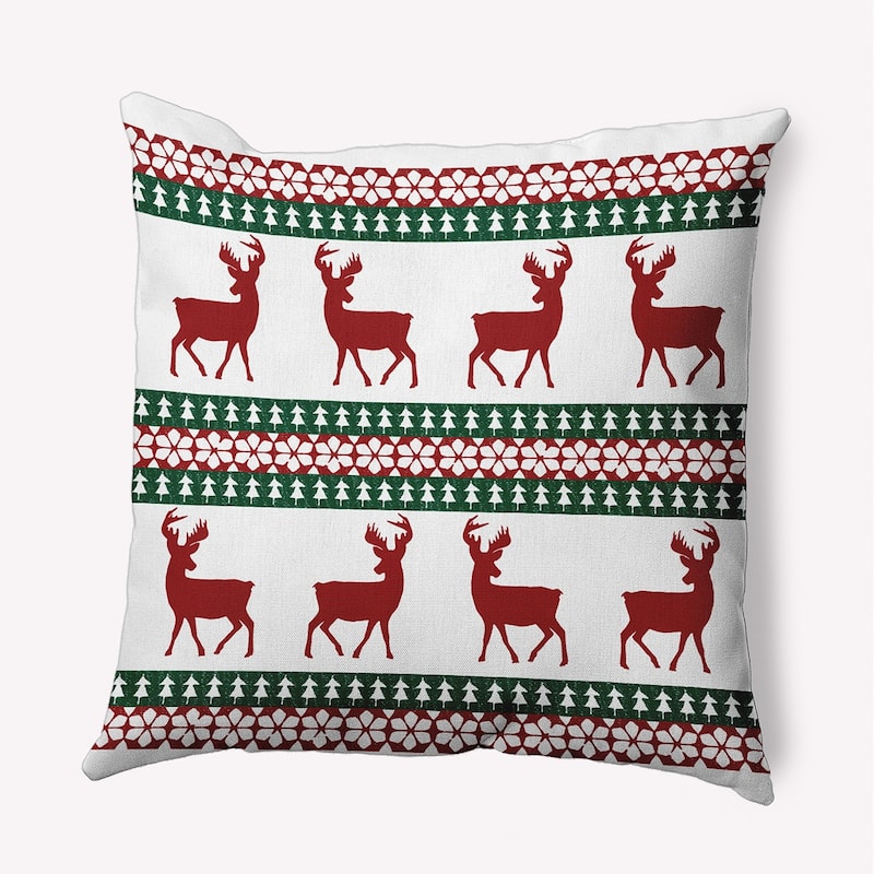 Lace Reindeer Ensemble Accent Pillow - Cardinal Red - 18" x 18"