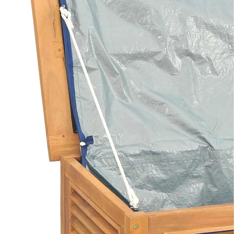 vidaXL Patio Storage Box Outdoor Cushion Storage with Bag Solid Wood Teak