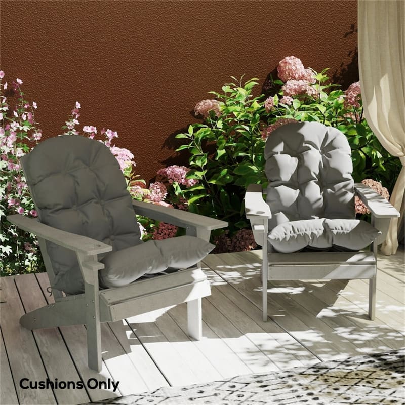 Adirondack Chair Cushion Set with Thick Padding UV Resistant Polyester Outdoor Seat and Back Cushions