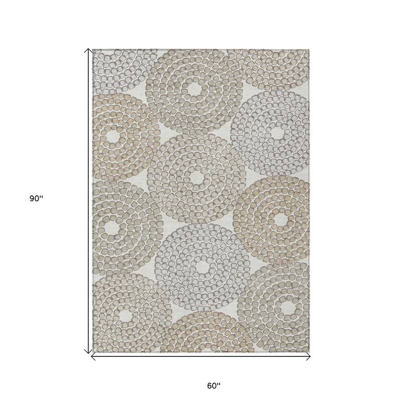 HomeRoots Geometric Transitional Rectangle Outdoor Rug