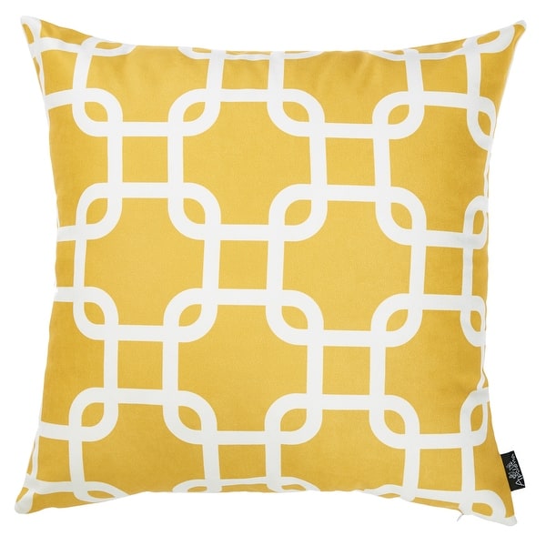 Yellow And White Lattice Decorative Throw Pillow Cover Yellow And White Lattice Decorative Throw Pillow Cover