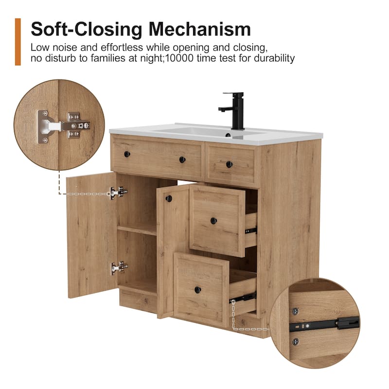 36"/48"/60"/72" Bathroom Vanity Set with Sink & Faucet