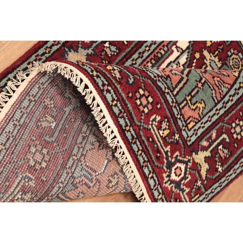 Hand Knotted Oriental 100% Wool Carpet Traditional Medallion Beige & Ivories Heriz (serapi) Area Rug - 5' 10'' X 4' 0''