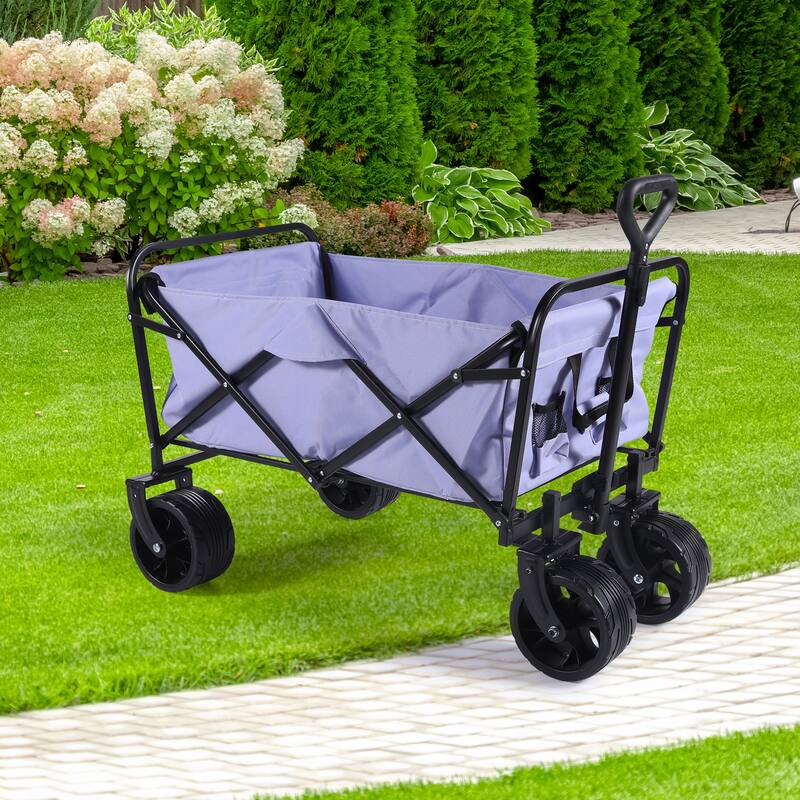 Foldable Utility Wagon Cart with Universal Off-Road Wheels, Ergonomic Handle, Removable Body for Easy Cleaning