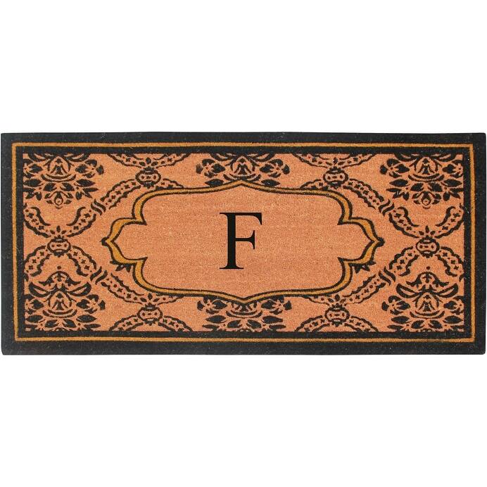 A1HC Uriel Treated Coir Monogrammed Entry Double Door Mat 30"x 60" - F